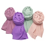 Manshu 4 Pcs Women Soft Chiffon Scarves Shawl Long Scarf Wrap Scarves E Series
