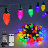 ZAIYW 66ft 100 LED C9 Christmas Lights String, Strawberry String Lights UL Plug C9 String Lights Green Wire Waterproof for Outdo