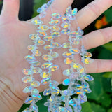 200pcs Czech 12mm Faceted Teardrop Briolette Crystal Glass Beads Pendant Drop Bulk Crystal AB