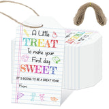 Eersida 50 Pcs Back to School Gift Tags a Little Treat to Make Your First Day Sweet Gift Tags with String Attached Welcome Back