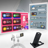 WOWNOVA White 3.5in Computer Temp Monitor, ARGB PC Case Secondary Screen, USB Mini Screen, IPS Display for CPU, RAM, HDD Data Mo