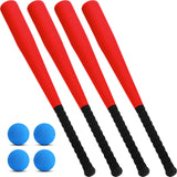 Wettarn 4 Pcs Foam Baseball Bat 24 Inches Foam Bat with Safe Soft Baseballs T Ball Set for Outdoor Indoor Sport Game Beginners P