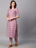 Gosriki Women'S Cotton Blend Traditional Straight Printed Kurta And Palazzo Set (Janar Light Pink-31_Xl-Gs_Light Pink_X-Large),Light Pink,,B0BRFTBJL4