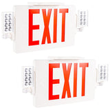 Gruenlich LED Combo Exit Sign, Emergency Light with 2 Adjustable Heads and Double Face, Back Up Batteries- US Standard Red Lette