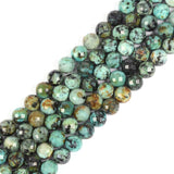 6mm African Turquoise Faceted Gemstone Round Loose Beads Strand 15.5-16 DIY Jewelry Making