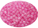 ZHFMLY 1050pcs Pink Crackle Glass Beads Handcrafted Round Lampwork Smooth Loose Beads for Bracelet & DIY Jewelry Making 6mm