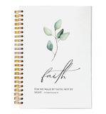 VNWEK Christian Bible Journaling Notebook,Church Notes Notebook,2 Corinthians 5:7 Walk by Faith Spiral Journal 5.5x8.3 Inch,Chri