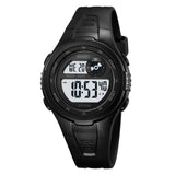 Skmei Kid'S Digital Sports Watch, Digital Dial Abs Black Case Watch For Boys & Girls, Tpu Rubber Black Band, 50M Water Resistant
