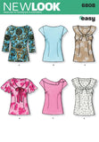 New Look Sewing Pattern 6808 Misses Tops, Size A (81012141618)