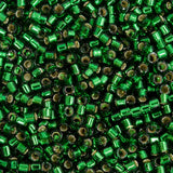 Miyuki Delica Beads, Silver Lined Green