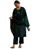 Libas Women's Silk Blend Kurta Set (39055_Green
