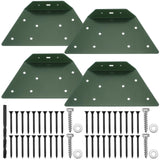 Yaocom 4 Pcs A Frame Bracket for Swing Set Wooden Swing Accessories Fitting for Playground Outdoor High Strength Support, Green