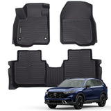 Auxko All Weather Floor Mats Fits for Honda CR-V 2023 2024 2025 (Include Hybrid) TPE Rubber Liners Accessory for Honda CRV 2023