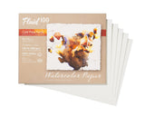 Fluid 100 Artist Watercolor Paper, 140 lb (300 GSM) 100% Cotton Cold Press for Watercolor Painting and Wet Media, 8 x 10 Pochett