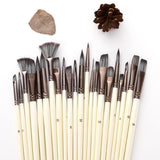 EXPORA 24Pcs Artist Paint Brushes Set Art Acrylic Oil Paintings Black Storage Bag