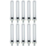 Sunlite PL9/SP35K/10PK 2-Pin Fluorescent 9W 3500K Neutral White U Shaped PL CFL Twin Tube Plugin Light Bulbs with G23 Base (10 P