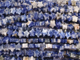 6mm Star Shaped Stone Beads 1 Strand Blue Spot Star Beads 70pcs for Bracelet Necklace Making Craft (Blue Spot, 1415)