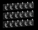 3 Pcs 6 Rows Multifunctional Transparent Sticky Hook Set Adhesive Sticker Hanger In Kitchen Bathroom Oilproof Home Wall Hanging