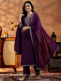 Libas Women'S Silk Blend Kurta Set (485770R Burgundy 2Xl