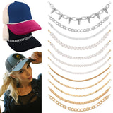 Tondiamo 12 Pcs Trucker Hat Chains and Charms Bulk Metal Turquoise Pearl Chain Accessories for Women DIY Baseball Cap Purse(Eleg