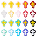 Elecrelive 20Pcs Colorful Cross Beads Hand Drawn Lampwork Enamel Beads 20 Colors Crucifix Charms for Easter Craft Jewelry Neckla