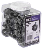 Halex 3/8 Inch Flexible Metal Conduit (FMC) AC (BX) Connectors 05803B 100 Per Pack Silver