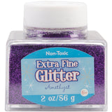 Sulyn Extra Fine Amethyst Purple Glitter Stacker Jar, 2 ounces, NonToxic, Stackable and Reusable Jar, Multiple Slot Openings fo