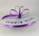 Ben Collection 3/8 X 50 Yards Double Face Satin Ribbon with Metallic Silver Edge (Purple)