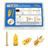 Kadrick 170Pcs Self Drilling Drywall Anchors with Screws,Zinc Plated Steel,2024 Upgraded Hollow Wall Anchors and Screws Kit, Eas