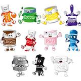 Fulmoon 11 Pcs Color Posters Human Shaped Color Cutouts Bulletin Board Set Learning Color Division Chart Artificial Color Cutout