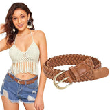 Aakriti WomenS Braided Synthetic Leather Belt Skinny Casual Pu Leather Belt For Jeans Pants For Women, Girls, Dress Jean Skirt