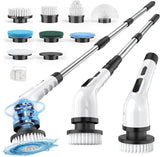 Electric Spin Scrubber for Cleaning Bathroom, Shower Scrubber Cordless Cleaning Brush with IPX7 Waterproof & 3 Speed, 9 Brush He