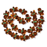 Bestewelry 20pcs Saddle Brown Gingerbread Man Lampwork Glass Beads Cartoon Christmas Charms Beads for DIY Bracelet Necklace Jewe