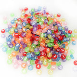 800+ Pieces 4x7mm Transparent Colorful Round Letter Number Beads 0-9 Mixed Plastic Shape Loose Beads for Jewelry Making Bracelet
