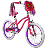 WEIZE Girls Bike for 6-12 Years Old Kids, 20 Inch Kids Bike with Training Wheels, Streamers, Basket and Doll Seat, Children Bicy