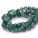 Chicager 8mm Natural Stone Beads for Jewelry Making,Flower Jade Polished Smooth Round Gemstone Beads for Bracelet Necklace 15 In