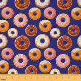 Feelyou Donuts Fabric by The Yard Kids 10 Yard Chocolate Doughnut Upholstery Fabric for Chairs for Boys Girls Teens Waterproof O