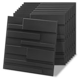 Art3d 100 Pack Decorative 3D Wall Panels, 97 Sq.Feet PVC Interior Wall D cor, 11.8x11.8, Black