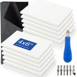Falling in Art Carving Blocks Stamp Making kit, Linoleum Blocks Printing Kit with 6 Shaped Blades Cutting Tool,12 Pack Rubber Ca