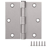 Design House 181487 Square Steel Door Hinge Door Hardware Door Hinges for Interior Doors, 3.5 x 3.5, Satin Nickel, 10-Pack