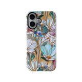 QLTYPRI Flower Case for iPhone 17, Aesthetic Cute Floral Phone Case for Girls Women, Protective Hybrid 2-Layer Hard Shell Silico