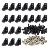 BLCCLOY 20 Sets 2020 Aluminum Extrusion T Slot Corner Bracket 20 Series Extruded Hardware 90 Degree Right Angle Connector with M