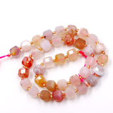 Malahill Wholesale Natural Faceted Stone Beads for Jewelry Making Sold per Bag 5 Strands Inside Cube Sakura Agate 6mm