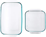 Pyrex 2Piece Basics Value Pack1-Basics 8/2 Dish1-Basics 3 Quart Oblong Bake Dish, 2.2, Clear