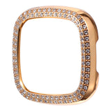 UKCOCO Bling Case Crystals Diamond Frame Protector Compatible with Fitbit 3/Sense Smartwatch Full Around Electroplate Protective