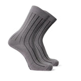 Sockscarving Feel The Comfort Pure Cotton Premium 1 Pair Classic Ribbed Cotton Crew Socks, Grey, Comfortable Dress Socks For Men