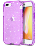 Hython Case for iPhone 8 Plus, iPhone 7 Plus Case, Crystal Clear Glitter Transparent Defender Protective Bling Sparkle Hard Shel