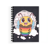 Vprint Rainbow Butterfly Black Spiral Wiro Unruled Blank Pages Notebook Diary Journal Drawing Book SizeA5(6X9 Inches) (Rainbow