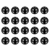 HARFINGTON 20pcs Beads 8mm Stainless Steel 2mm Hole Dia Bead for DIY Crafts, Black
