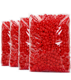 Praisebank 4000pcs Red Barrel Plastic Pony Beads for Jewelry Making, Crafts, Hair Braids